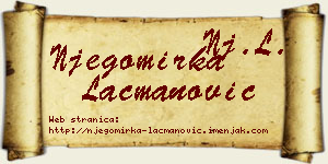 Njegomirka Lacmanović vizit kartica
